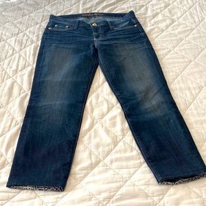 Size 28 blue Guess by Marciano jeans, with white leopard fold up cuffs